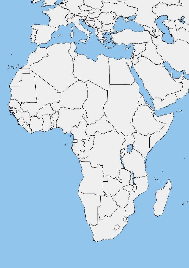 imagem mapa branco da Africa 